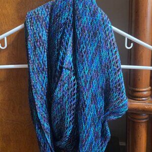 Steve Madden Open Knit Multicolored Metallic Infinity Scarf